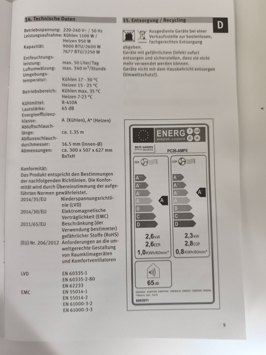 Migros Climatiseurs: Klimagerät LEVI – D'occasion à Stans par Alego19 5