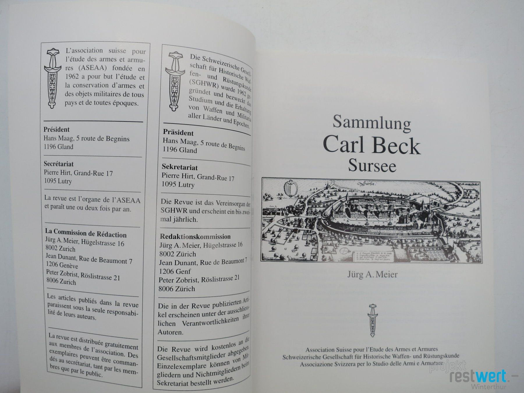 Libri: JÜRG A. MEIER Sammlung Carl Beck Sursee – Usato da Winterthur venduto da Restwert_Winterthur 1