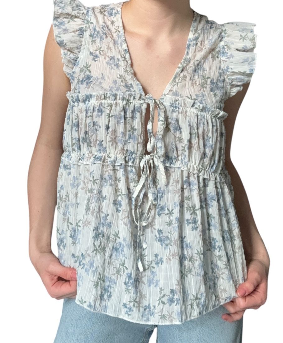 Camicette: Sommerliches Blusen-Top mit Blumenmuster, Grösse S – Nuovo (secondo la descrizione) da Langenthal venduto da hih_sfd7
