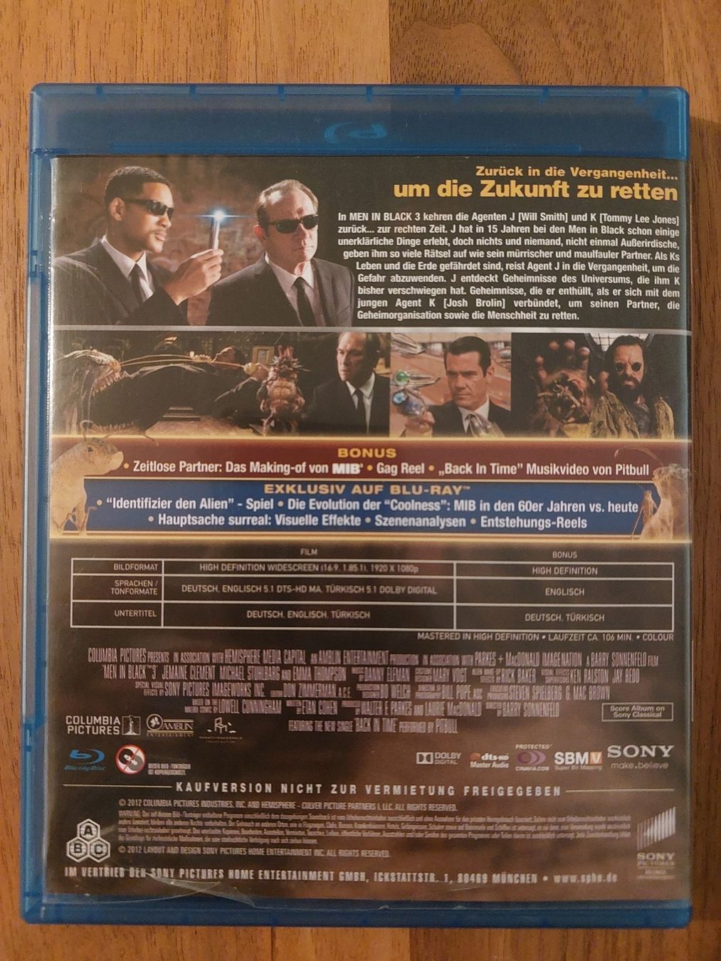 Tous les DVDs: Blu Ray - MIB Men in Black 3 – D'occasion à Rheinfelden par FilmAuktion 1