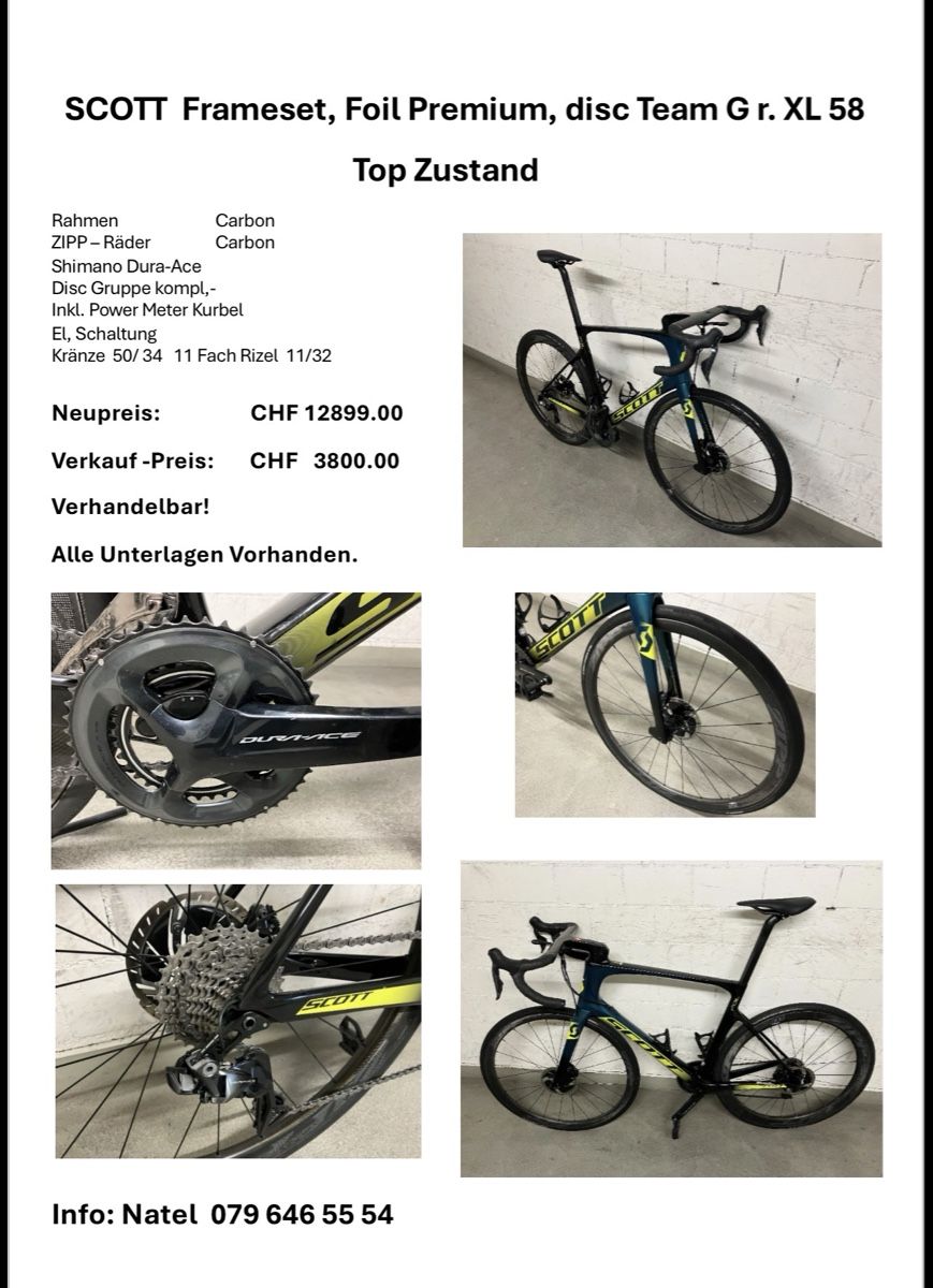 Scott Biciclette: SCOTT Frameset, Foil Premium, disc Team - Top Zustand – Nuovo (secondo la descrizione) da Neerach venduto da lin_2k7j 5