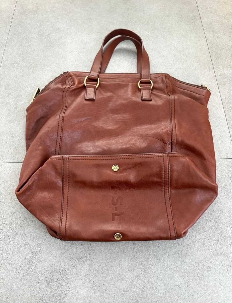 Saint Laurent Borse: Saint Laurent YSL Downtown Brown Leather Ba – Usato da Zürich venduto da redcoatcuntmovie 4