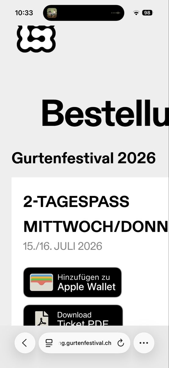 Tickets: 2-Tagespass Gurtenfestival Mi/Do – Neu und originalverpackt aus Bern von rub_w8ys