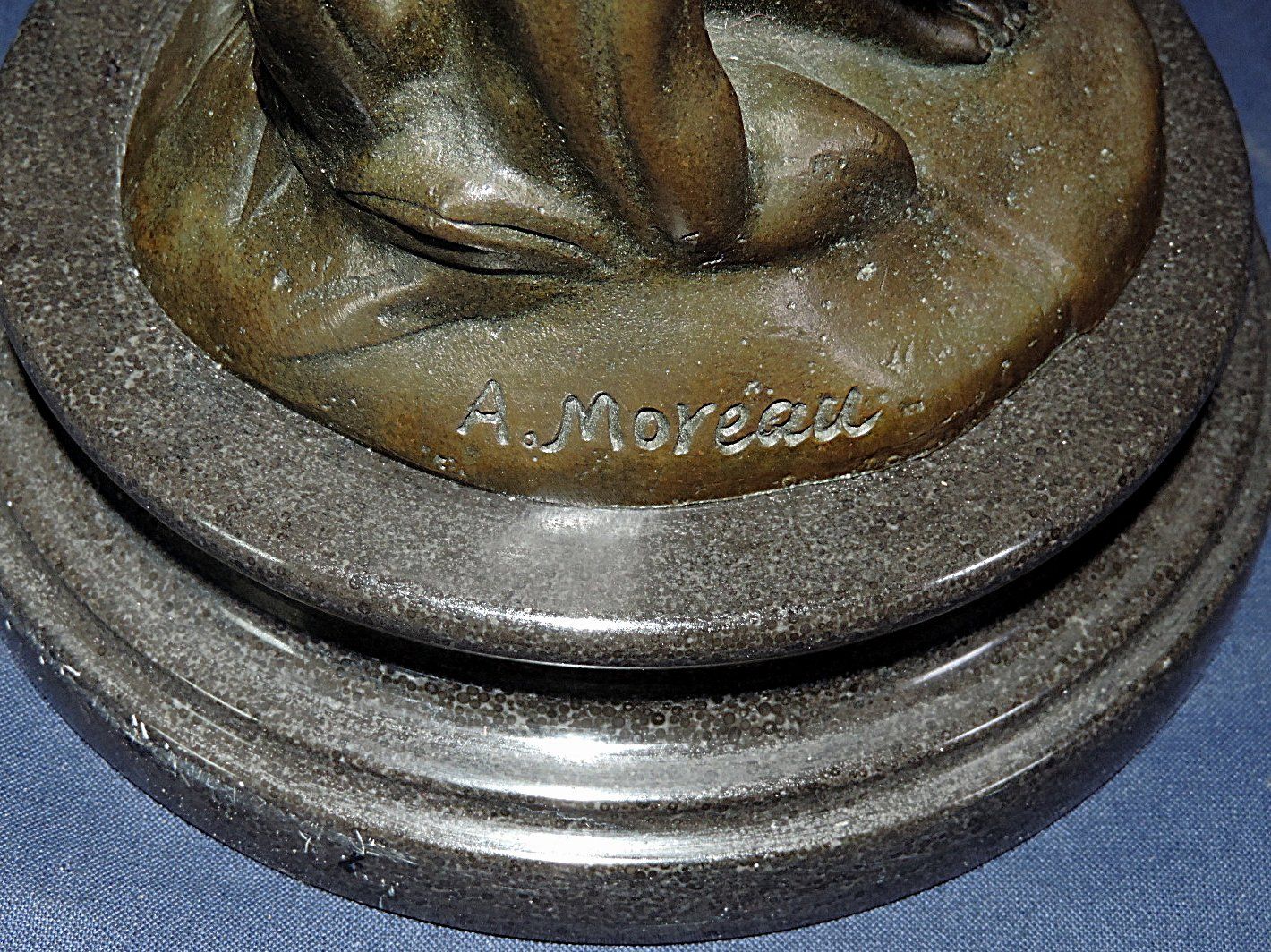 Skulpturen & Statuen: Signierte Jugendstil Bronzefigur, Dame mit Taube – Gebraucht aus Duggingen von roterbambus 8