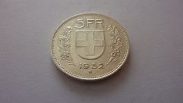 Seltener Fünfliber 1952, vorzüglich