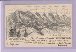 Die Churfirsten   -   alte Ansichtskarte gestempelt von 1902