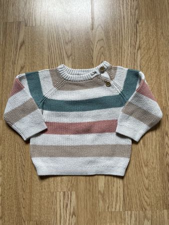 Schöner Strickpullover gestreift von Smile – Größe 74