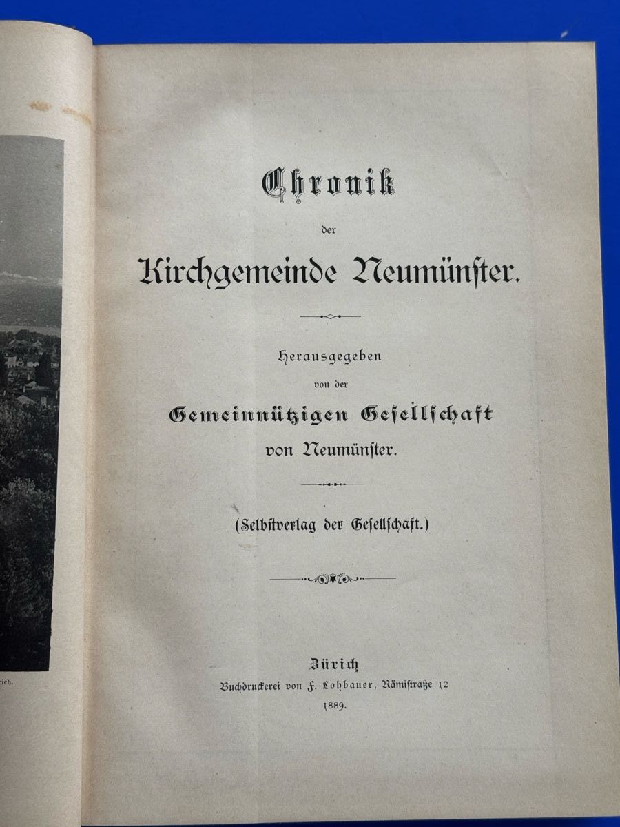 Bücher: 1889 Chronik der Kirchgemeinde Neumünster. Plan und Karten – Gebraucht aus Adliswil von buch_und_kunst 2