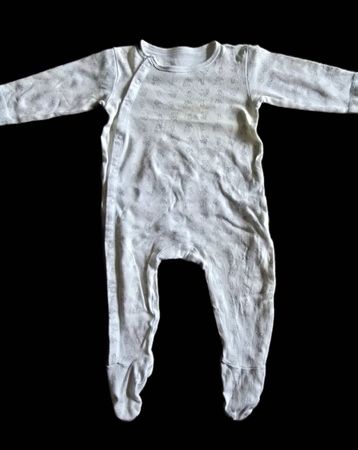 Baby Pyjama Gr. 74 weiss mit Bären, Baumwolle süss