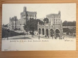 Antike Ansichtskarte Bahnhof Kaiser Ferdinands-Nordbahn Wien