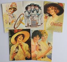 5 Ansichtskarten USA, CocaCola-Werbung 1920er Jahre