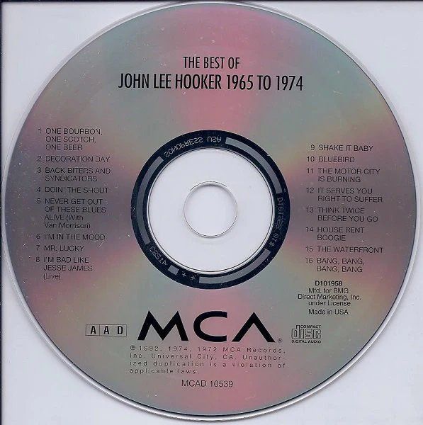 CD: John Lee hooker [MCA] - inc. "Think Twice Before You Go" – Usato da Unterbäch venduto da gond 2
