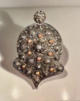 Ancienne boucle ceinture ottomane, argent massif et corail