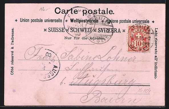 Cartoline postali: Litho St. Gallen, Kathedrale, Unionbank, – Usato da Berlin venduto da bartko-reher 1