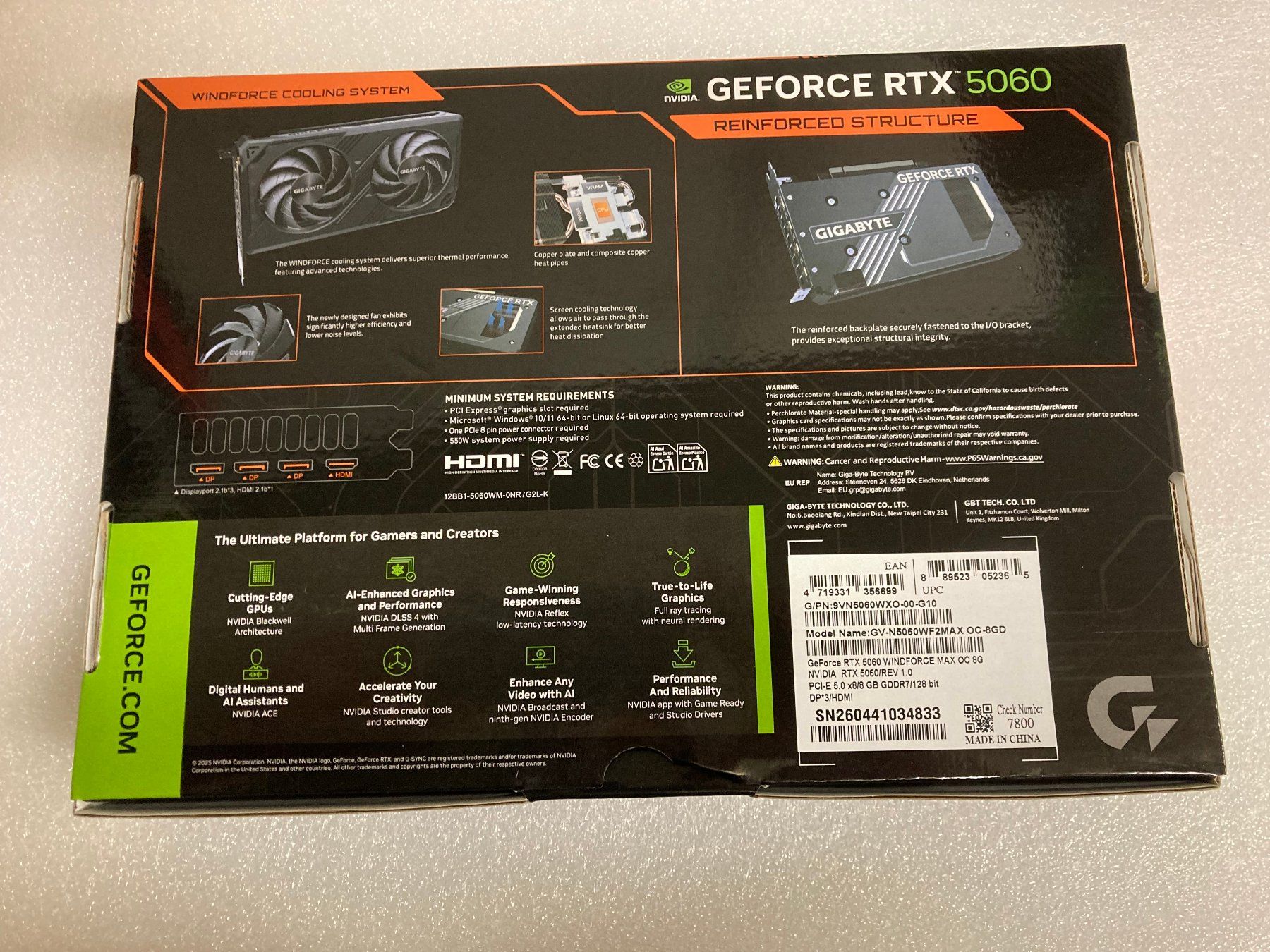 Nvidia Schede grafiche: Gigabyte GeForce RTX 5060 Windforce MAX OC 8GB neu – Nuovo (secondo la descrizione) da Wettingen venduto da Schabernack_sam 5