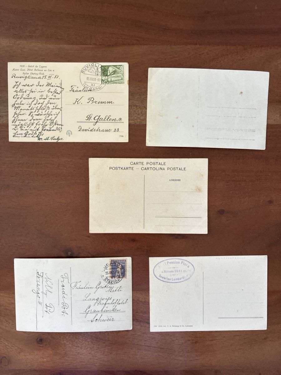 Cartoline postali: 10 Ansichtskarten Schweiz diverse Ticino 3 – Usato da Oftringen venduto da Cla.vD.74 1