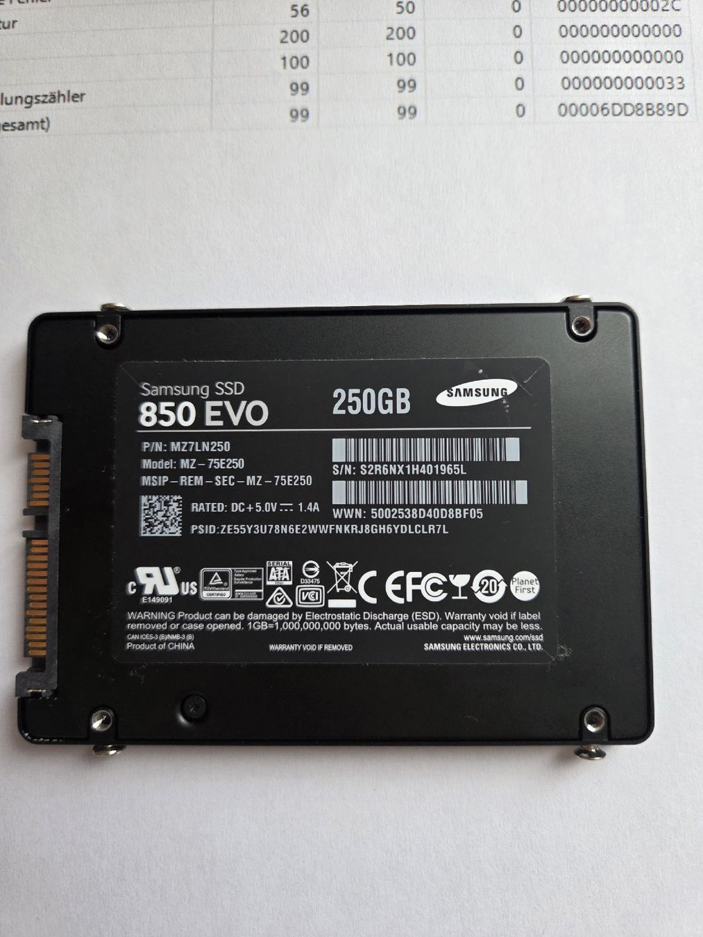 Samsung Dischi rigidi: Samsung SSD 850 EVO 250GB Solid State Drive – Usato da Winterthur venduto da Maricels_Boutique