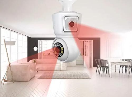 Sistemi d'allarme: Glühbirnen-WiFi-Kamera mit Dual-Objektiv. – Nuovo e nell'imballaggio originale da Liestal venduto da OMAROSHOP