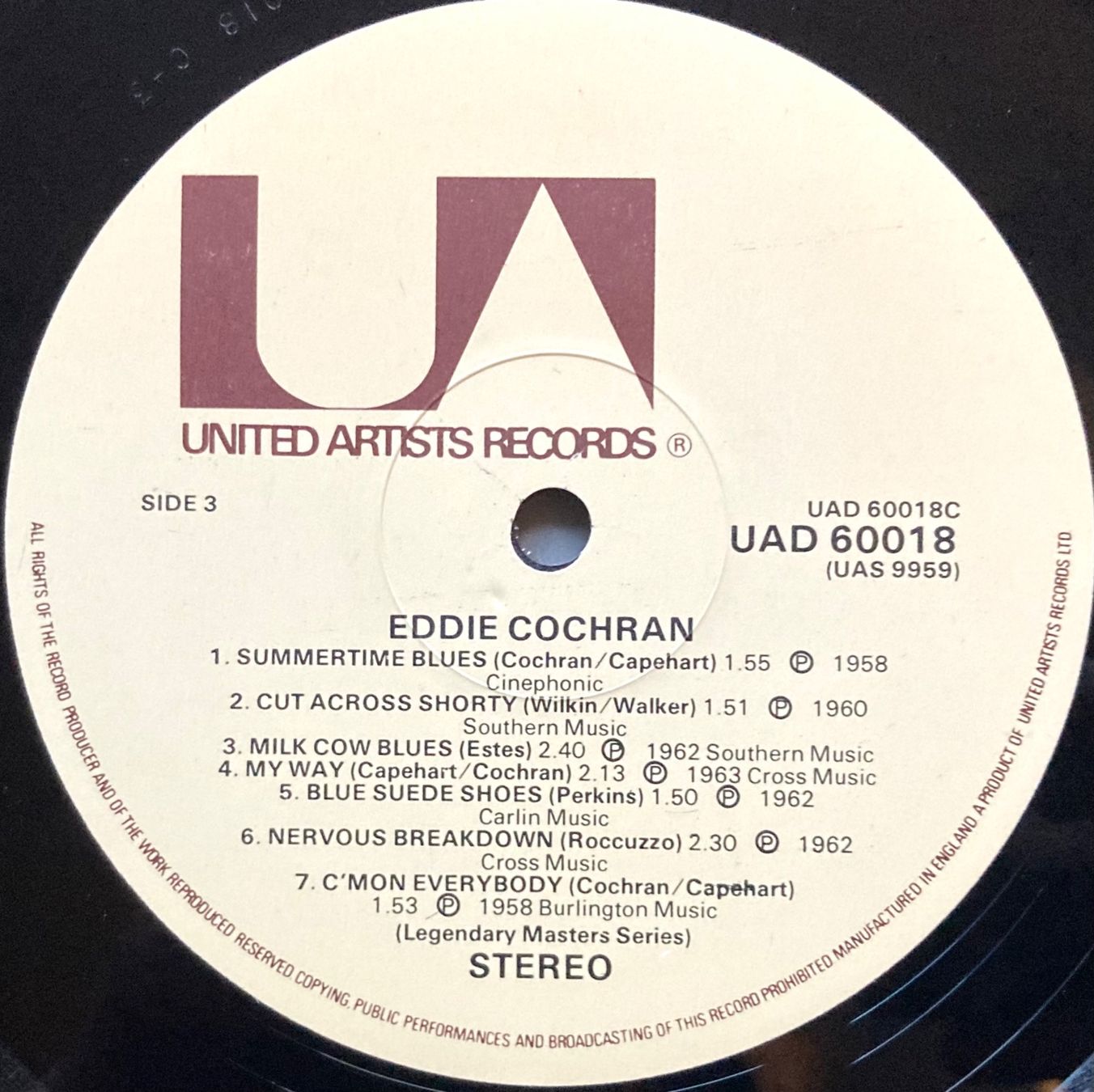 Dischi in vinile: EDDIE COCHRAN - LEGENDARY MASTERS SERIES – Usato da Poliez-Pittet venduto da Newtown-Records 3