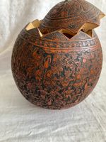 Kalabasse reich geschnitzt 19cm