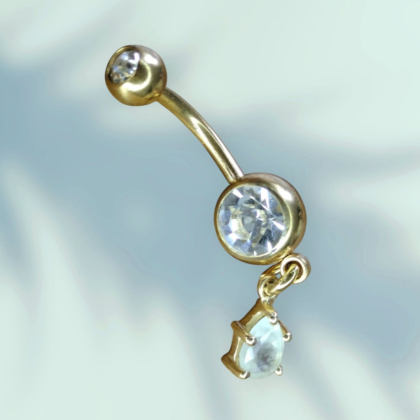 Gioielli per piercing: Bauchnabelpiercing Gold mit Prehnit – Nuovo (secondo la descrizione) da Schwyz venduto da els_7cys 1