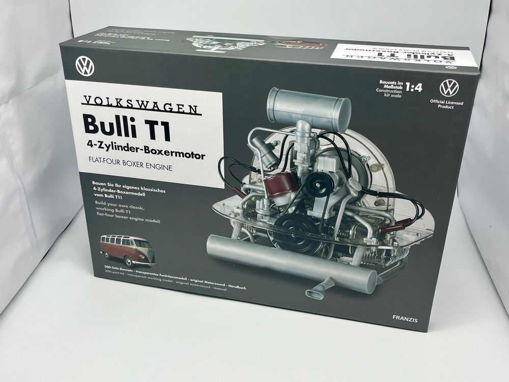 Kit Moteur VW Boxer 4 Cylindres 1:4 – Modèle Fonctionnel Transparent Avec Son, Livre 100 Pages – 2 En 1 Coccinelle Ou Bulli