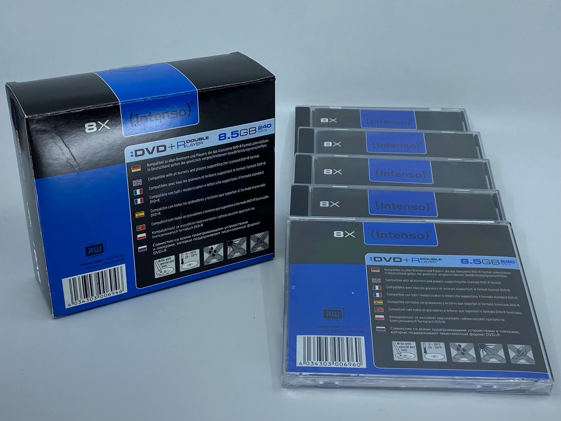 Tutti i DVDs: 5er Pack Intenso DVD+R Double Layer Rohlinge – Nuovo e nell'imballaggio originale da Langwiesen venduto da Restposten-24 1