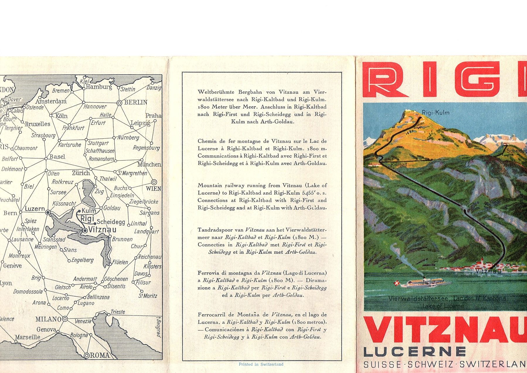 Documents: antike Broschüre Rigi Vitznau Schiffsfahrplan 1920er – D'occasion à Mörschwil par aik_x8mc 4