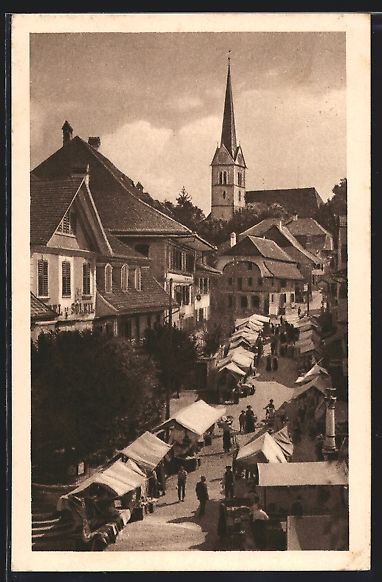 Cartoline postali: AK Herzogenbuchsee, Jahrmarkt im Ort – Usato da Berlin venduto da bartko-reher