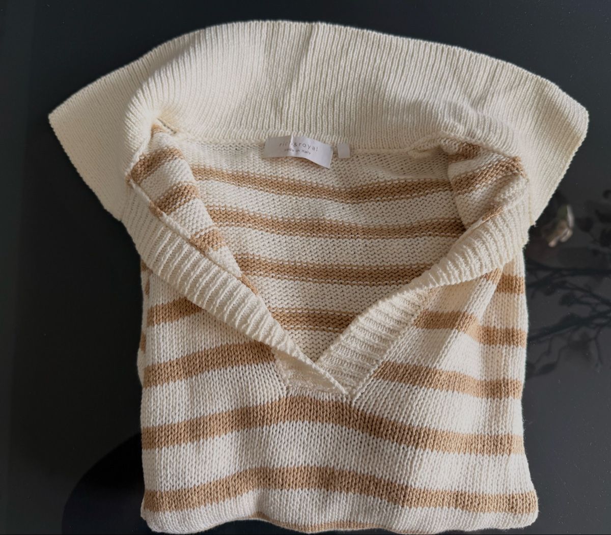 Rich & Royal Maglioni & Felpe: Rich & Royal Pullover gestreift beige weiss Gr S Pulli  – Usato da Staad SG venduto da Chirrari