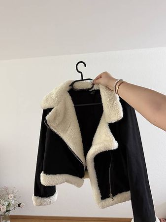 SCHWARZE TEDDYJACKE GR. S
