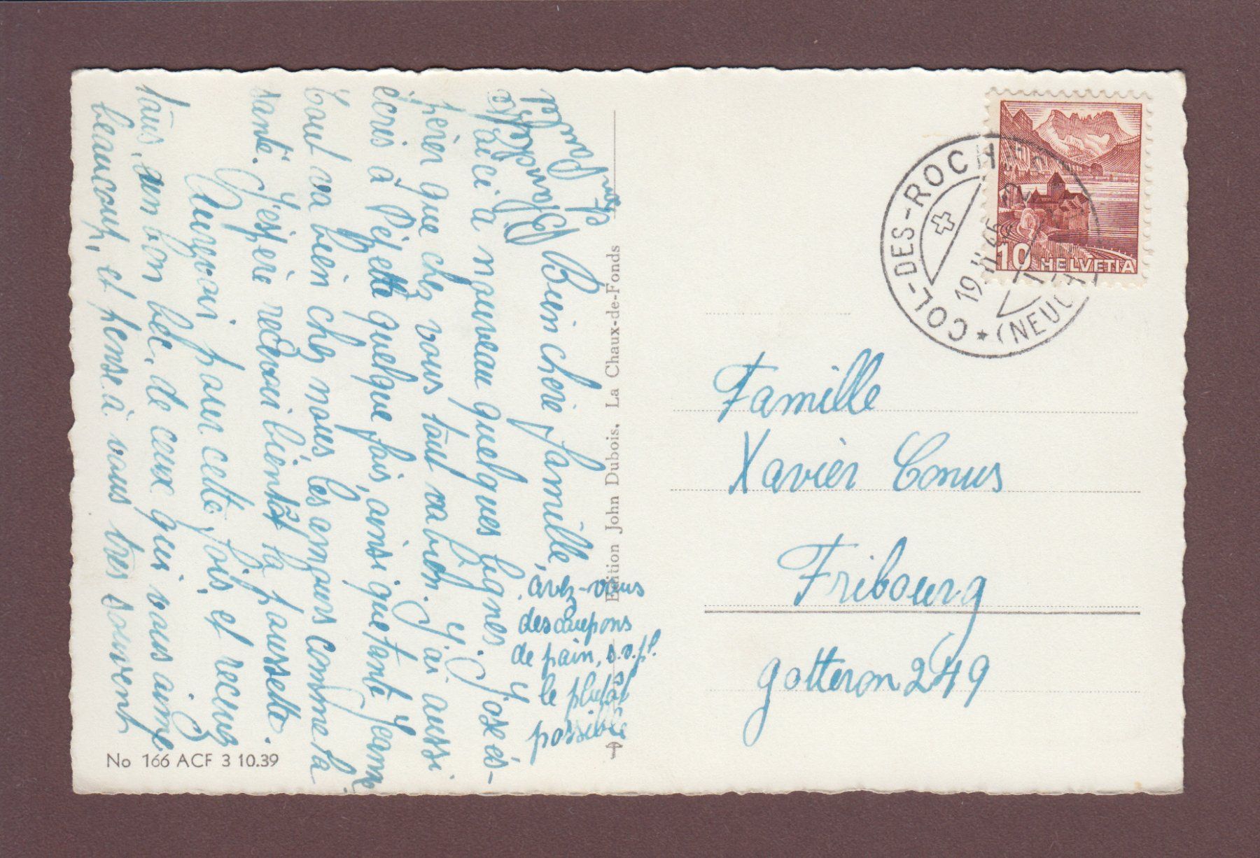 Cartoline postali: LES BRENETS - Bassins du Doubs - 1945 – Usato da Pully venduto da nicecards 1