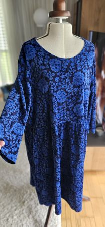 Gudrun Sjödén Kleid Gr. XXL blau Blumenmuster
