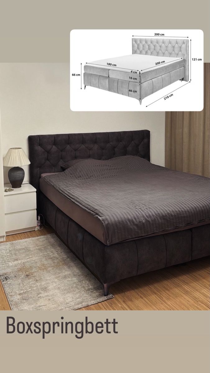 Lits: Luxus Boxspringbett mit Samtstoff – Neuf (Voir description) à Schaffhausen par NikyNov