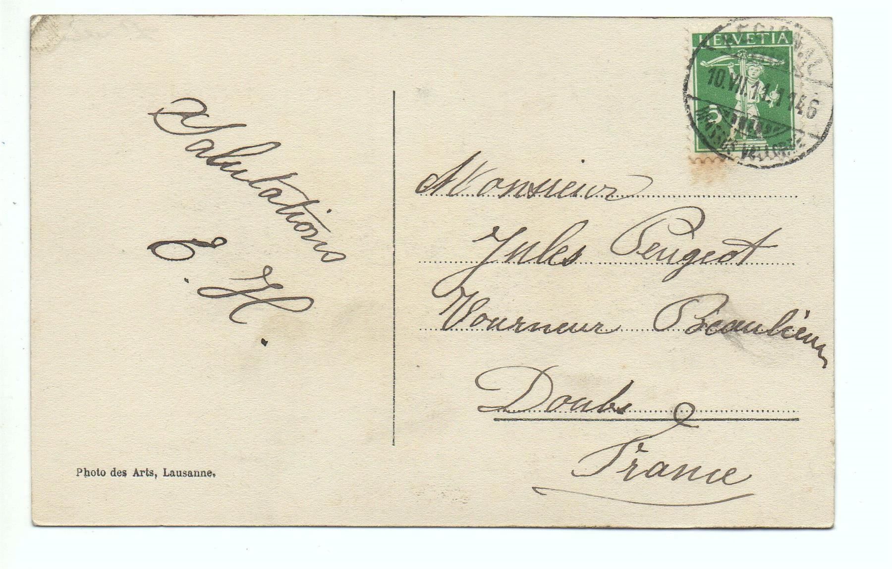 Cartoline postali: VERS DE MOULINS (Sentier) – Usato da Jona venduto da philajona 1