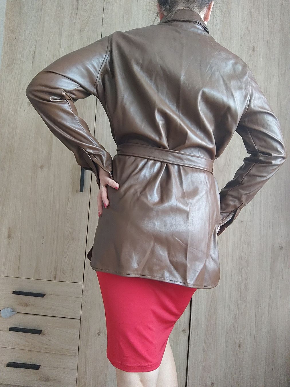 Giacche: Brown Faux Leather Jacket Size 44 – Usato da Mägenwil venduto da VintageGirly 4