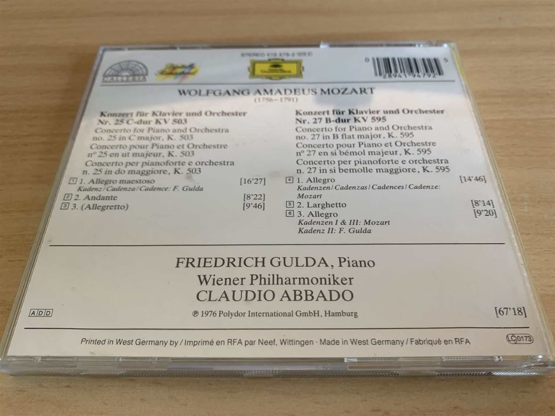 CD: Mozart - Klavierkonzerte Nr. 25 & 27 – Usato da Rikon im Tösstal venduto da Alpenmutz 1