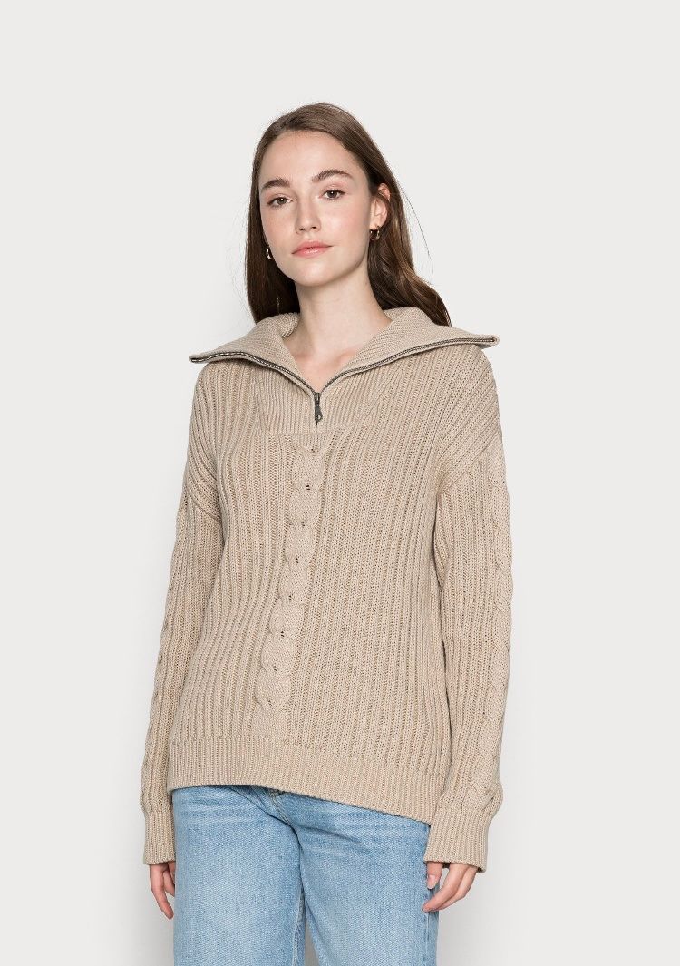 Pullover & Sweatshirts: Strickpullover Beige Half Zip – Neu (gemäss Beschreibung) aus Therwil von blubblubblubb