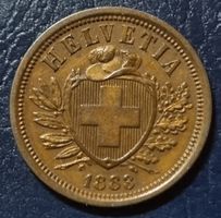 2 RAPPEN JAHR 1883 - SCHWEIZ