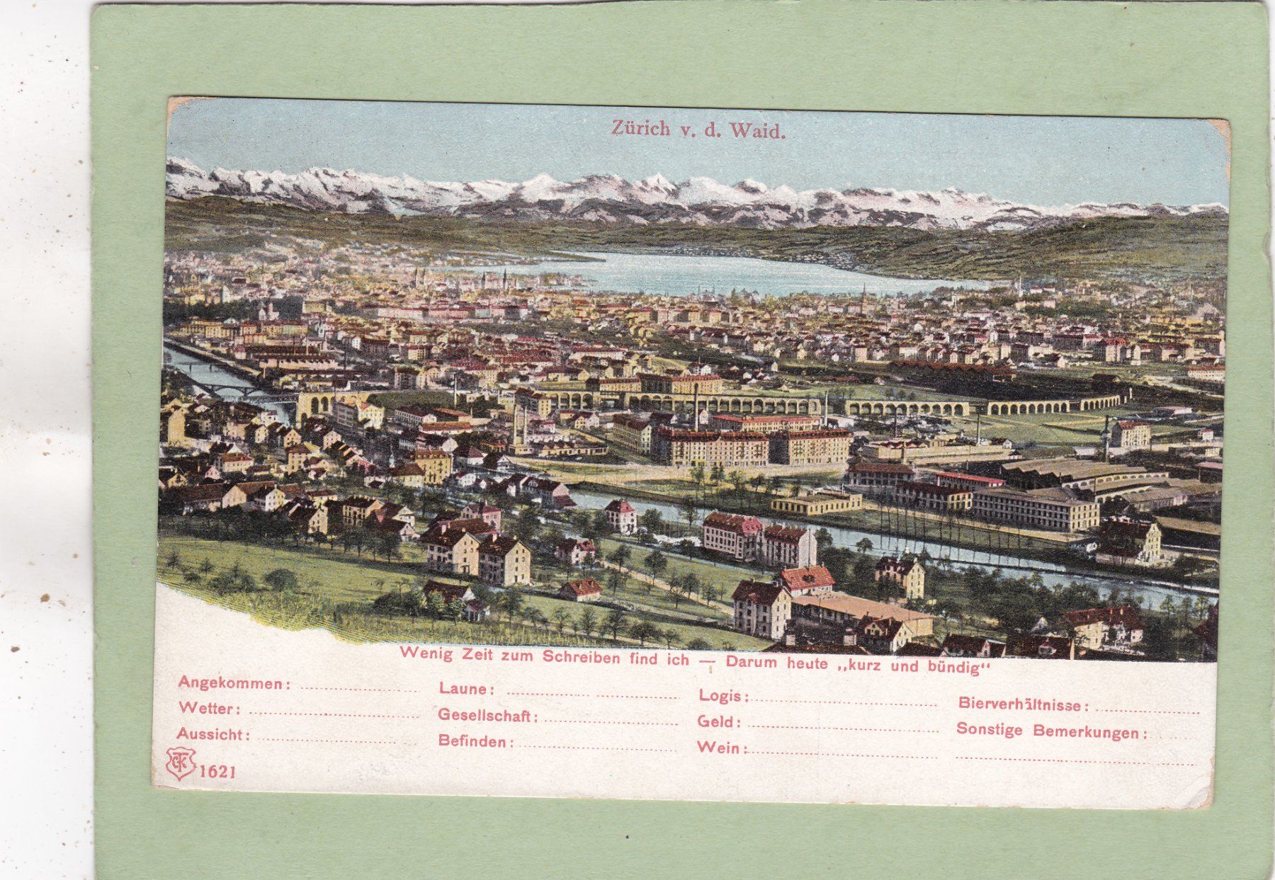 Cartoline postali: Zürich von der Waid – Usato da Herisau venduto da Lisegrat2008