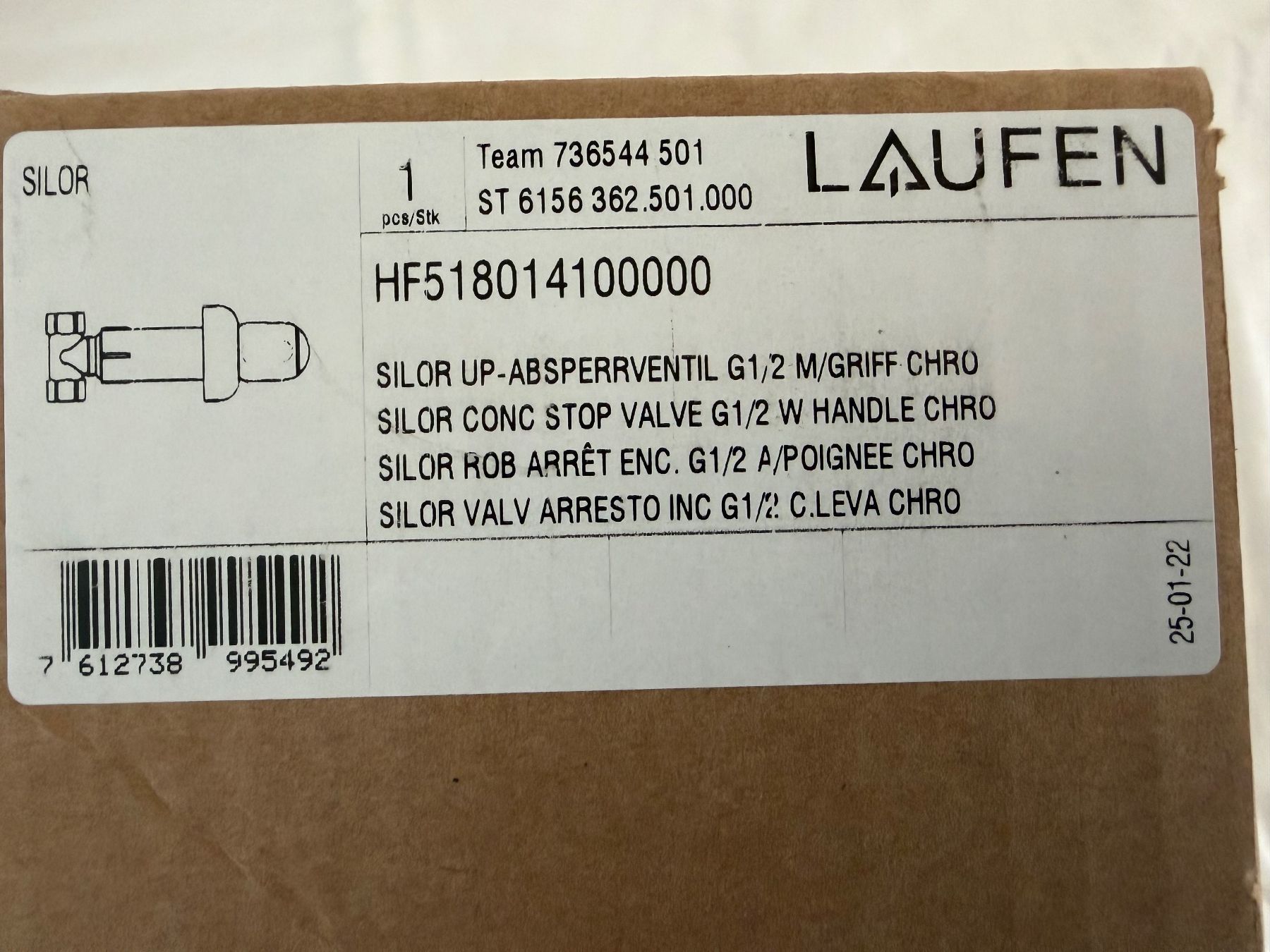 Laufen Rubinetteria: Laufen, UP Absperrventil mit Griff, 1/2" – Nuovo e nell'imballaggio originale da Winterthur venduto da efant12 2