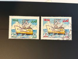 Irak Briefmarken, 2er Set, Schiffsmotive 1993, Top Zustand!