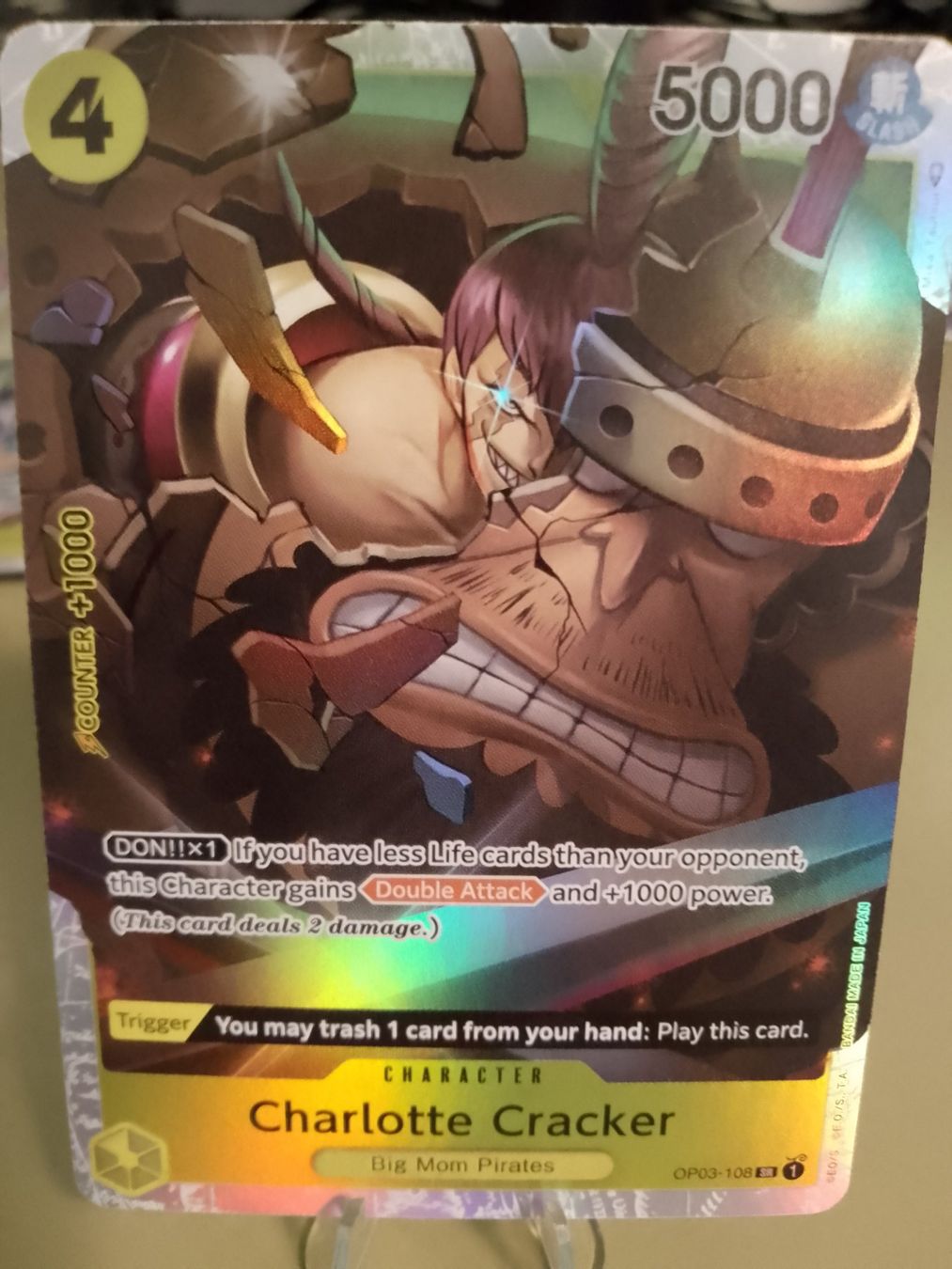 Bandai Sammelbilder & Trading cards: One Piece Charlotte Cracker OP03-108 SR Englisch First Print – Neu (gemäss Beschreibung) aus Jona von Stack