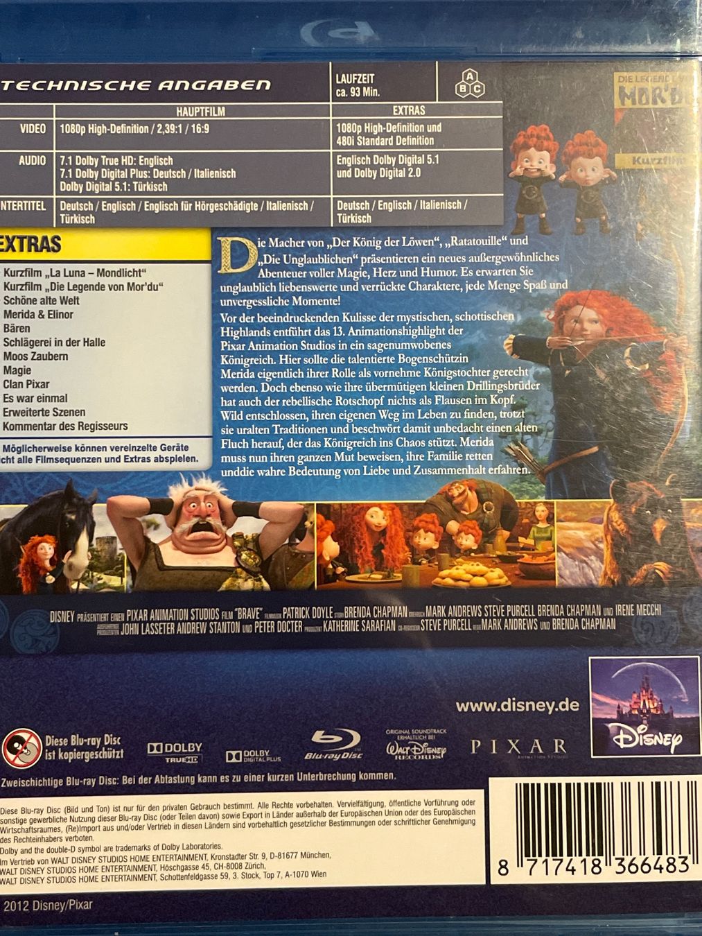 Tutti i DVDs: Merida - Legende der Highlands  (2012) – Nuovo (secondo la descrizione) da Waldenburg venduto da Gonzo8 1
