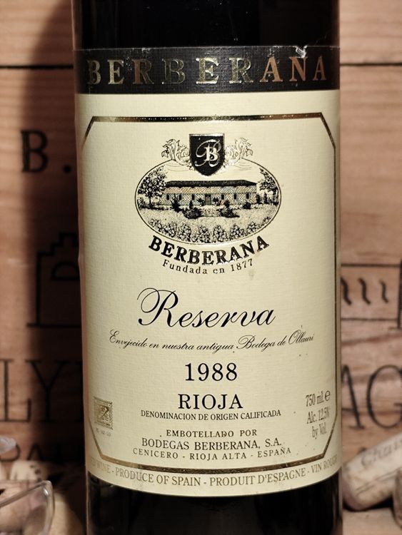 1988: Berberana Rioja Reserva (Neu und originalverpackt) in Büsserach ...