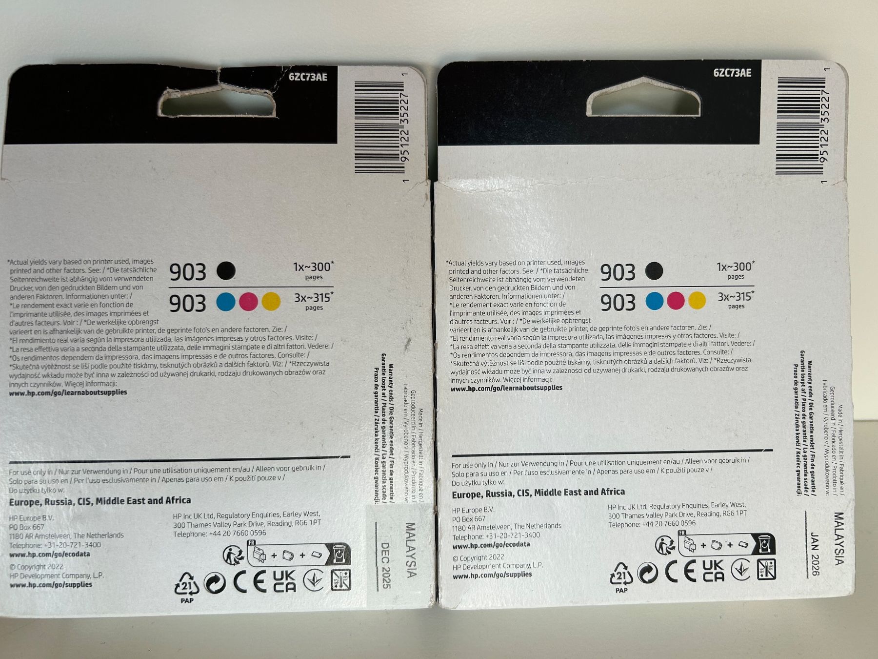 Hewlett Packard Cartucce per stampanti & toner: HP 903 Druckerpatronen 4-pack - 2 Stück - NEU – Nuovo e nell'imballaggio originale da Oberwil b. Zug venduto da design_at_work 1