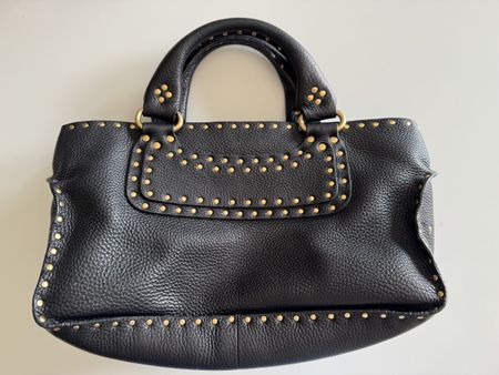 Celine Boogie Bag, schwarzes Leder & Nieten