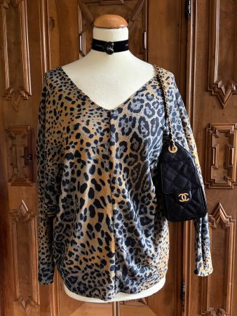Leopard Pullover Gr. L  Stil:  Chanel Métiers D'Art NEU