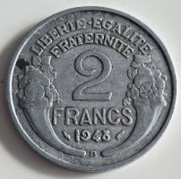 Frankreich 2 Francs Münze 1948 gebrauchter Zustand