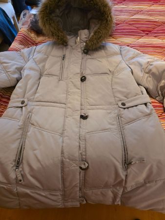 Warme Winterjacke Kaputze,von Biaggini Gr. 48 beigebraun